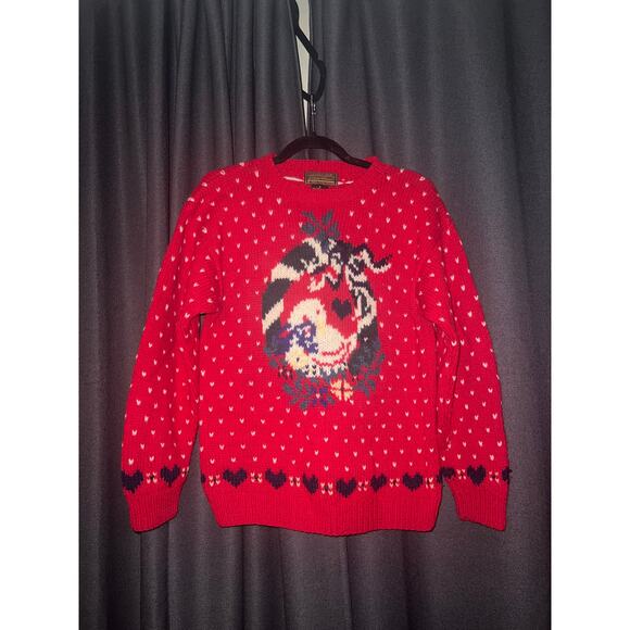 Ugly Christmas Sweater Vintage 1989 Eddie Bauer Xmas Size Small - Picture 1 of 3